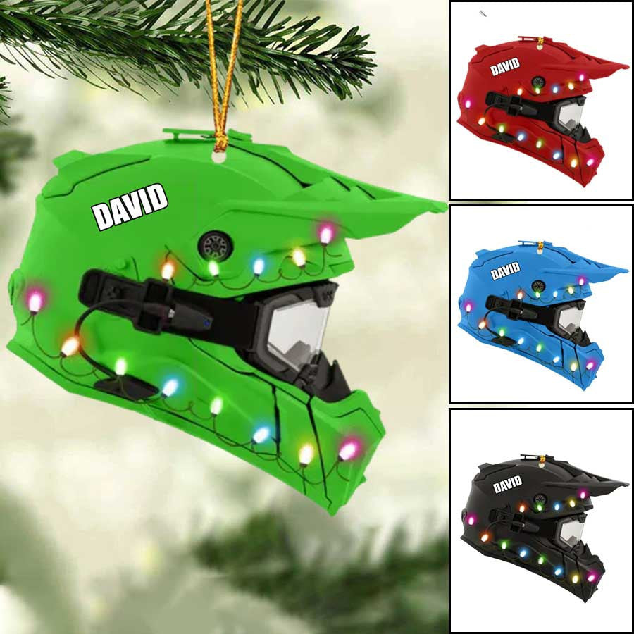 bike helmet christmas Personalized Snowmobile Helmet Acrylic Ornament for Snowmobile Lovers – Lasfour