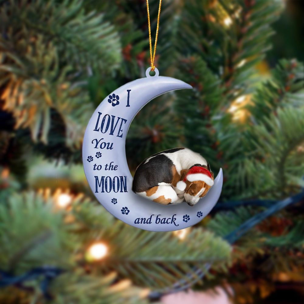 beagle I Love You To The Moon And Back Christmas Ornament OO4418