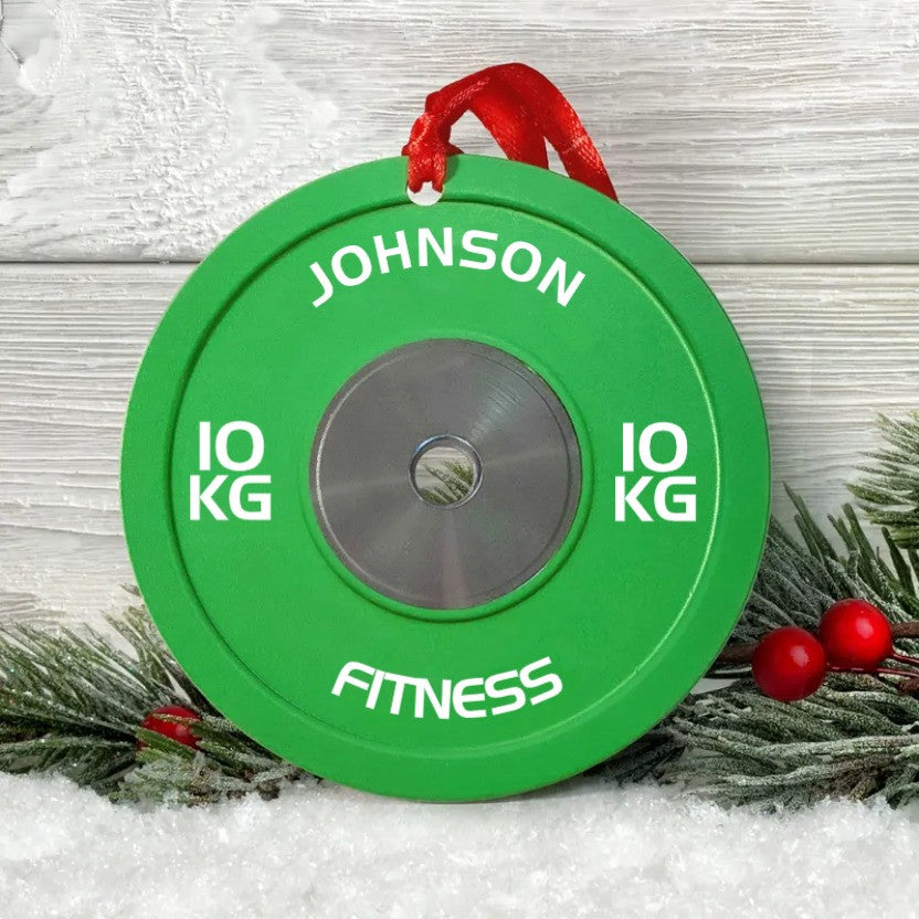 Bumper Plate - Personalized Two-Sided Ornament - Christmas Fitness Gym Weightlifting Gift For Gymer, Weightlifters, PTs OO3850