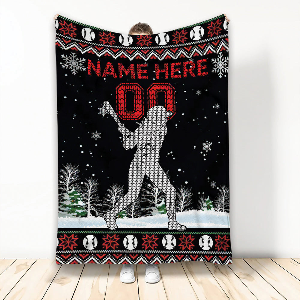 Personalized Softball Blanket, US Flag Softball Sherpa Fleece Blanket for Softball Palyers BD0082