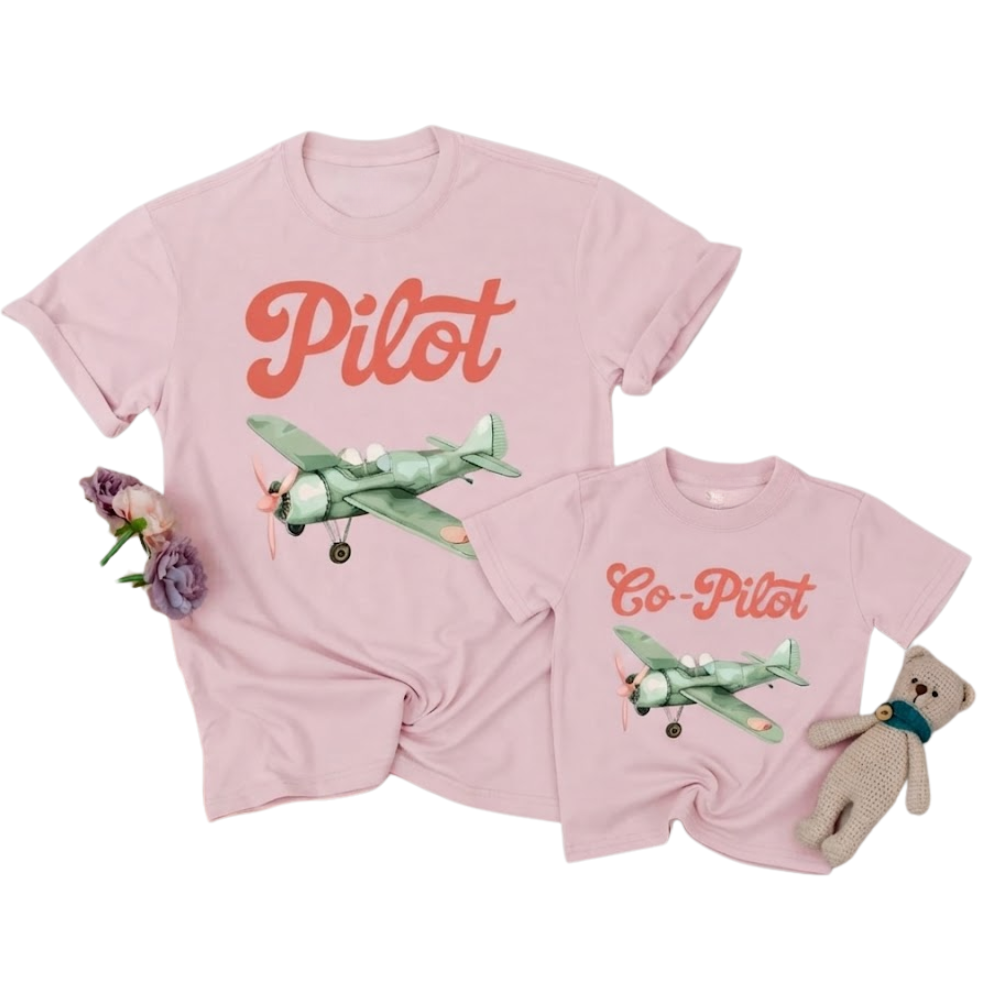 Pilot Co-Pilot Matching Family T Shirt, Matching Pilot Family Shirts ET1199