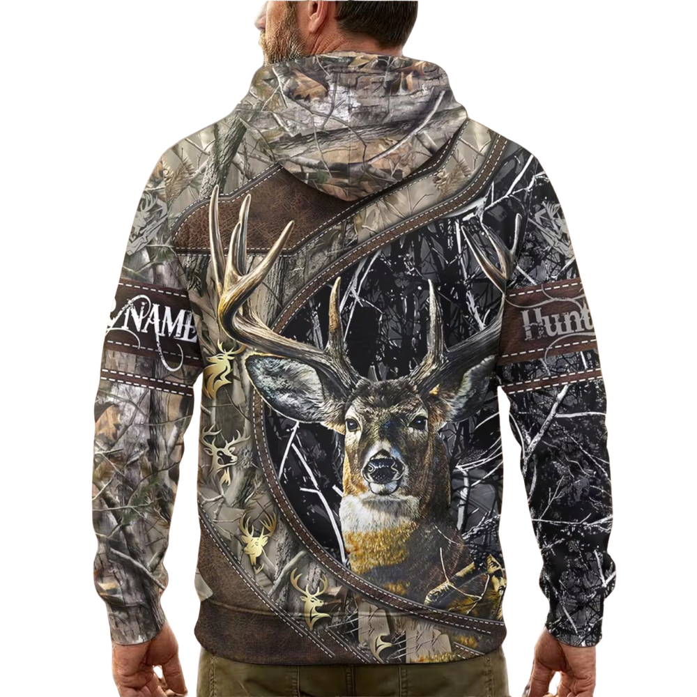 Deer Hunting Custom Brown Camo 3D Hoodie For Men, Personalized Deer Hunter Hoodie 2D1147