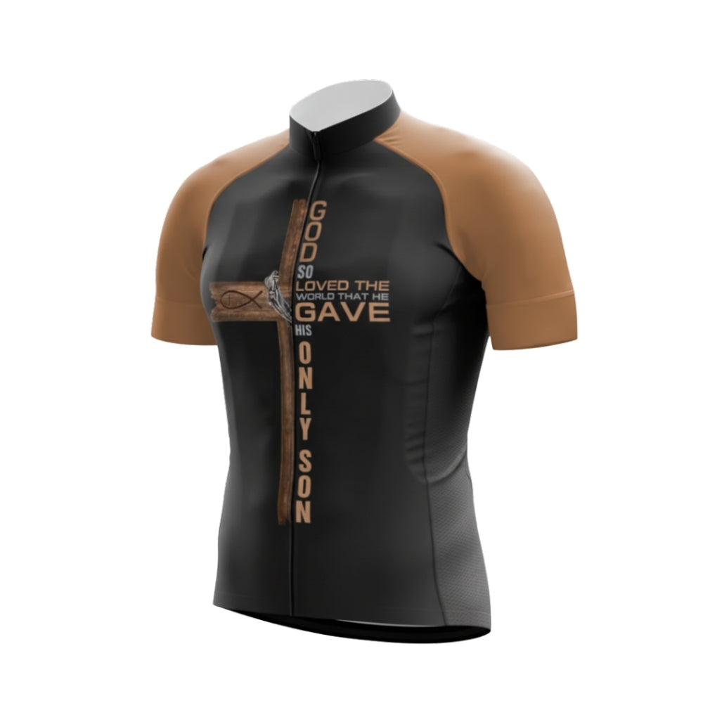 God Solved The World That He Gave His Only Son Short Sleeve Cycling Men Jersey, Christian Faith Cycling Jerseys CG0706