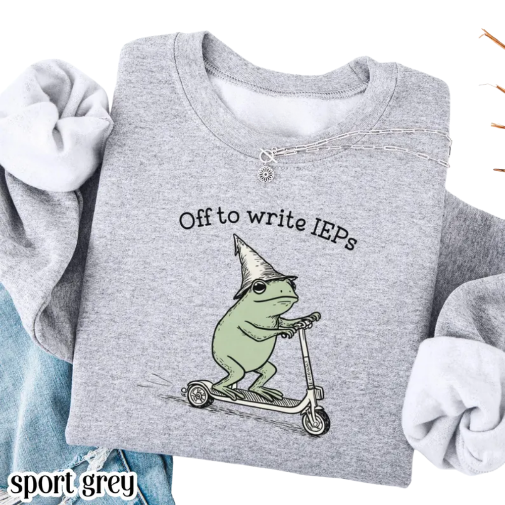 Off To Write IEPs Frog Sweatshirt For School Psychologist, Funny Sweatshirt For Education Counselor 2D0916