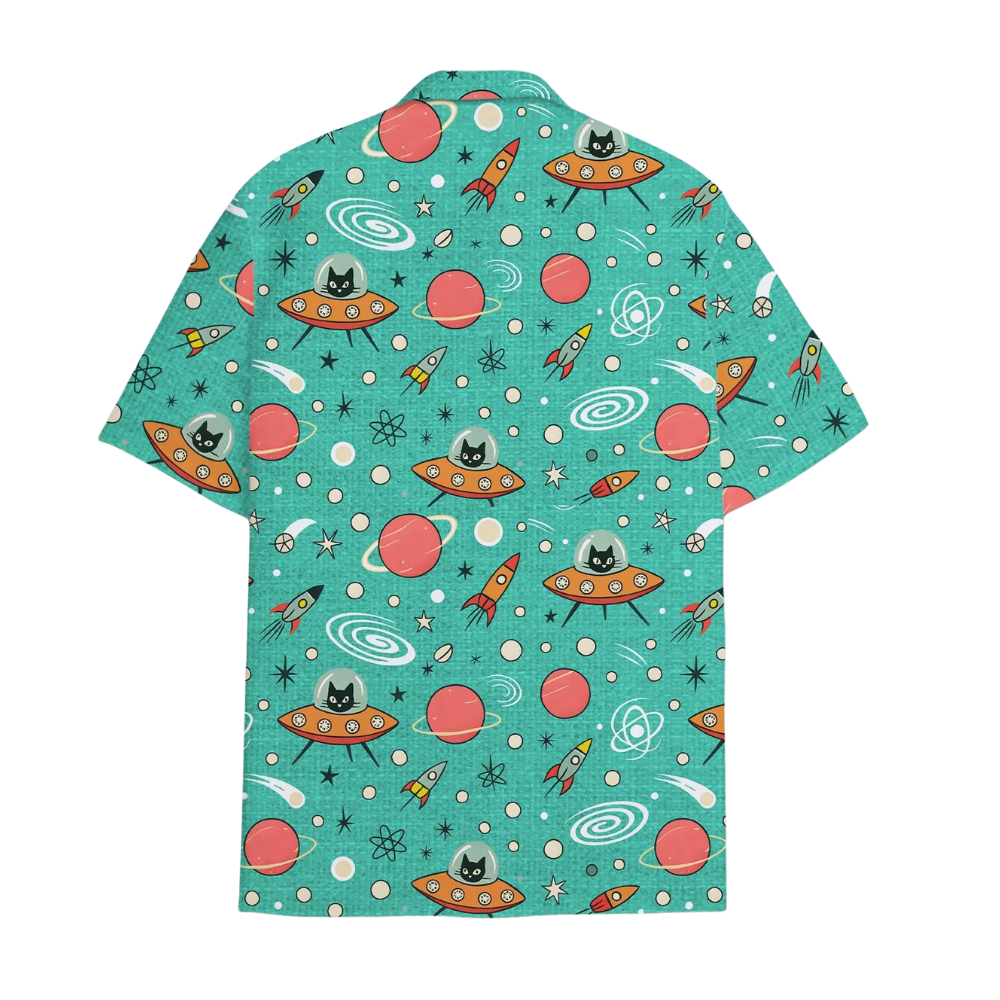 Cat Space Hawaiian Shirt For Men And Women, Space Hawaiian Shirts For Cat Lover HE0298