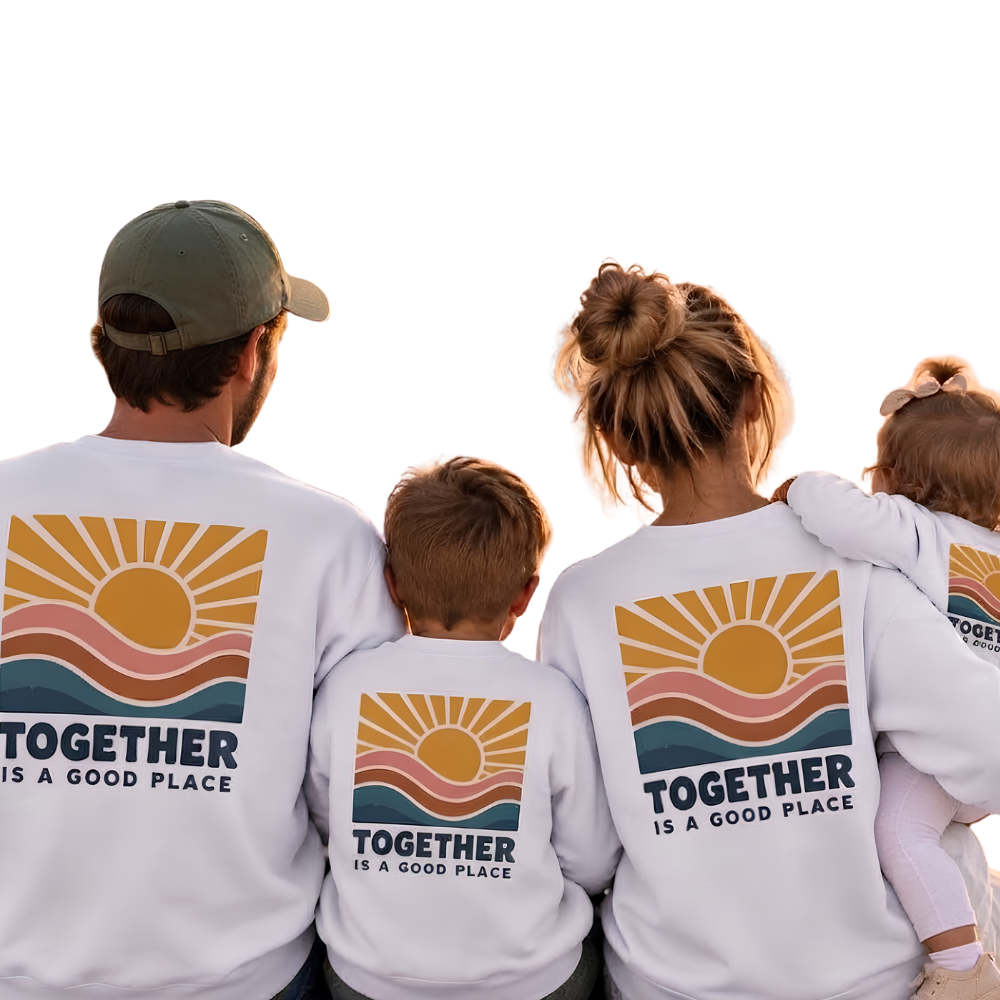 Together Is A Good Place Retro Family Sweatshirts, Matching Family Sweatshirts ET1650