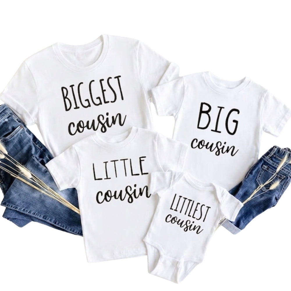 Big Cousin Little Cousin Matching Pregnancy Announcement T Shirts, Baby Reveal Matching Cousin Shirts ET0811