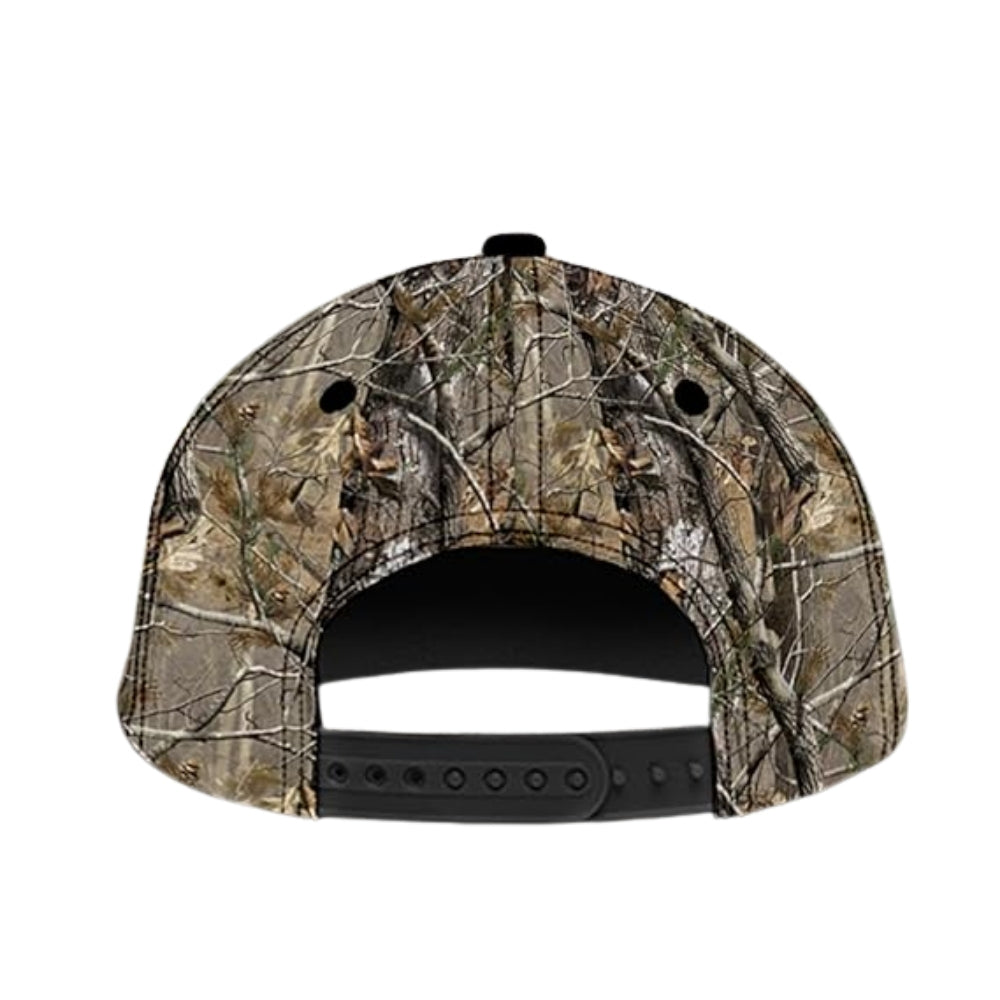 US Flag Camo Custom Name Deer Hunting Baseball Cap, Custom Deer Lovers Cap Hats CP0235