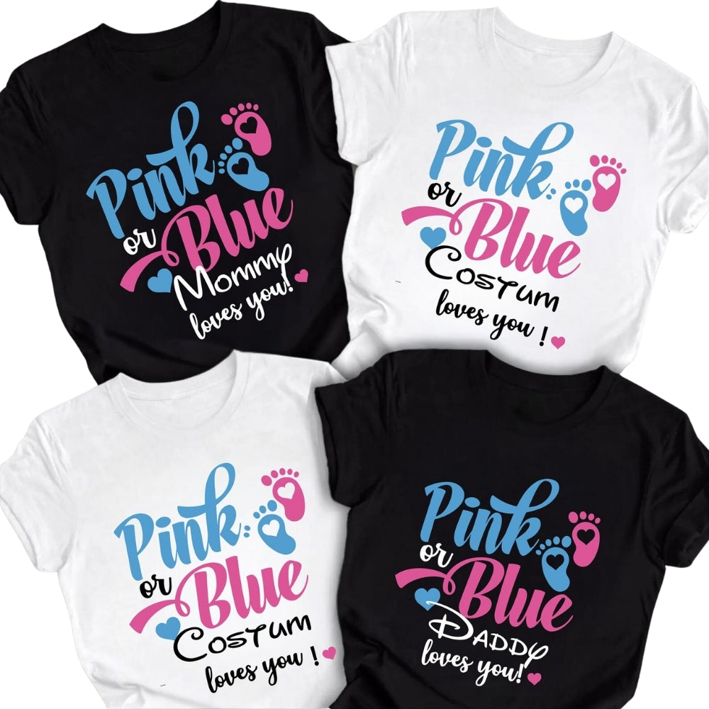 Pink Or Blue Gender Reveal Matching Family T Shirts, Matching Family Shirts For Baby Shower ET0411