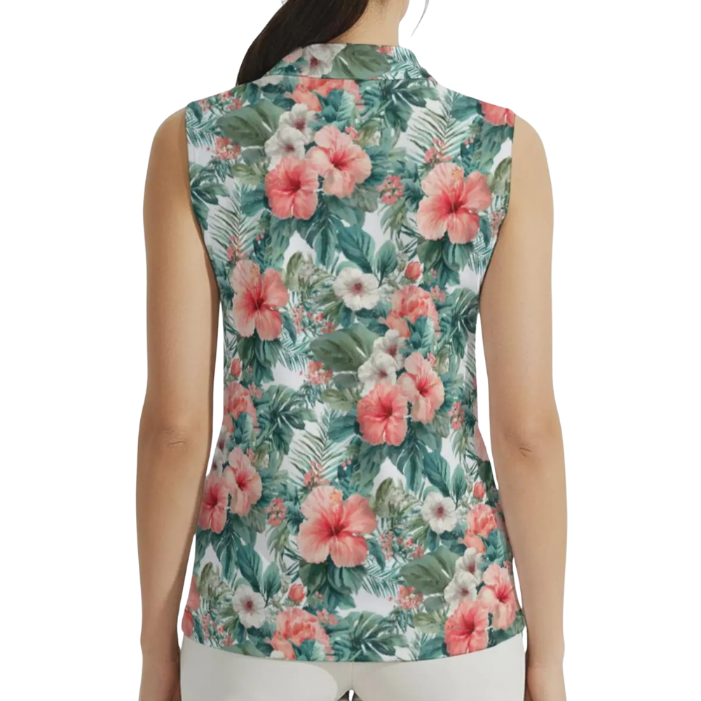 Hibiscus Matching Golf Shirt For Men And Women, Floral Tropical Matching Couple Golf Shirts GE0548