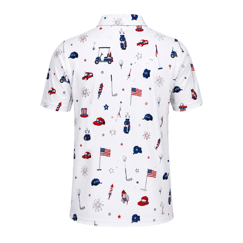 4th Of July Golf Polo Shirt For Men, Independence Day Golf Shirts GE0461