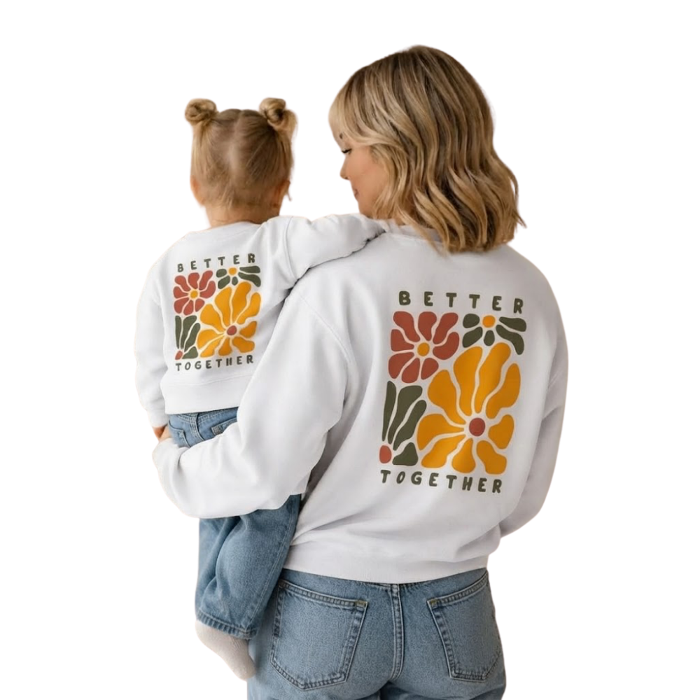 Better Together Floral Retro Family Matching Sweatshirt, Matching Sweatshirts Family ET1653