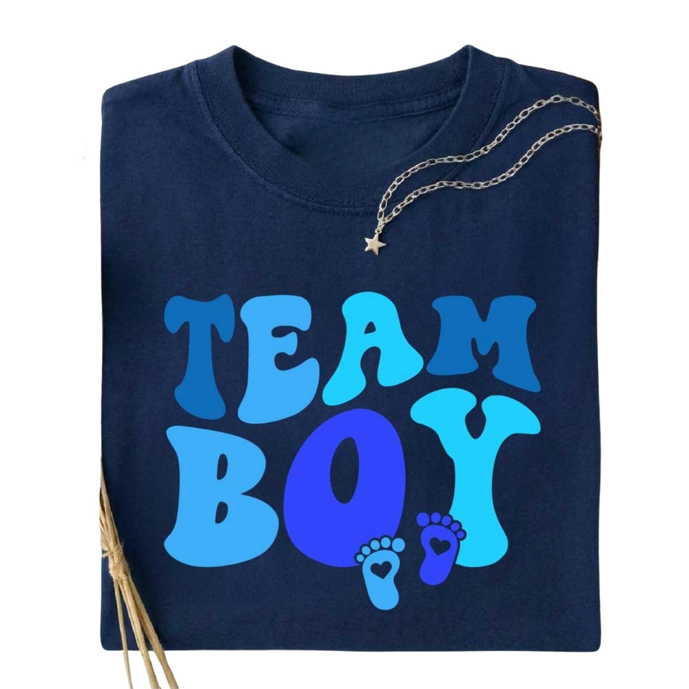 Team Boy Team Girl Matching Family T Shirts For Baby Shower Party, Gender Reveal Matching Family Shirts ET0412