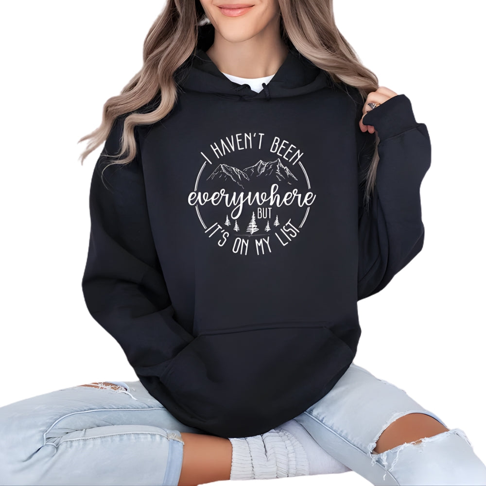 I Haven't Been Everywhere But It's On My List Hoodie, Funny Travel Hoodie 2D0480