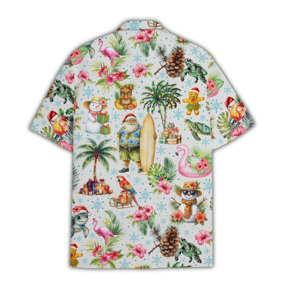 Santa Tropical Hawaiian Shirt For Men Women, Christmas Beach Hawaiian Shirt HE0912