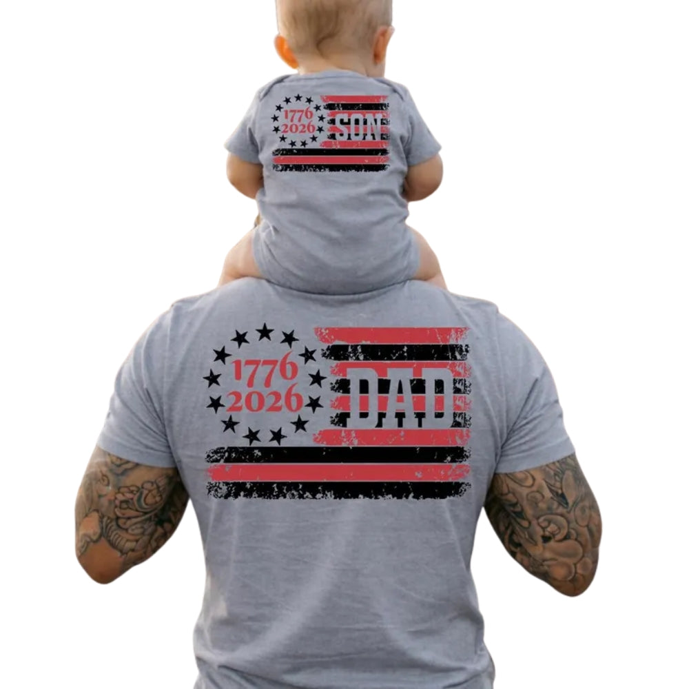 1776-2026 American Flag Custom Family Matching T Shirt, Personalized Matching 4th Of July Family Shirts ET1003