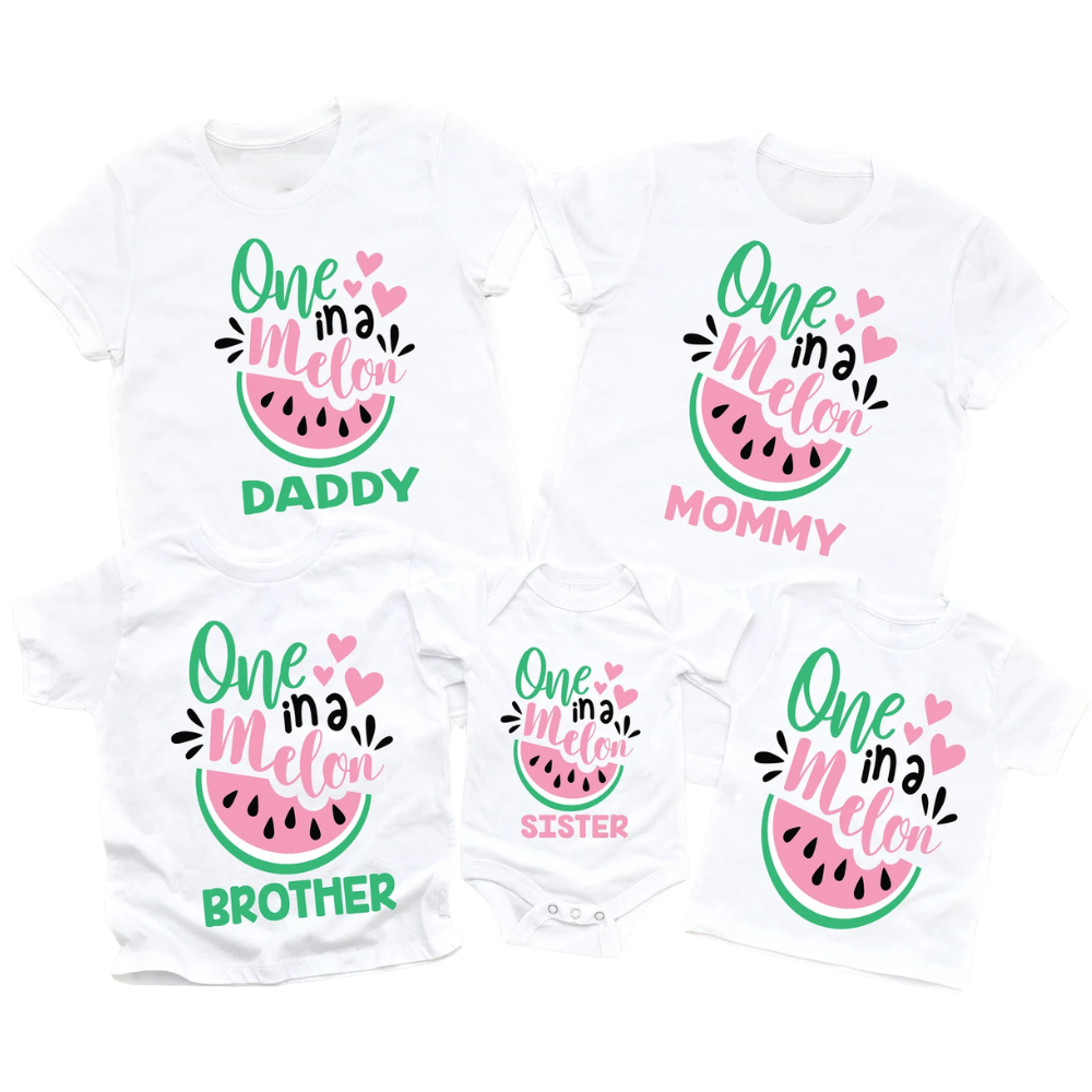 One In A Melon Matching First Birthday Family T Shirt, Watermelon 1st Birtday Party Matching Shirt For Family ET1150