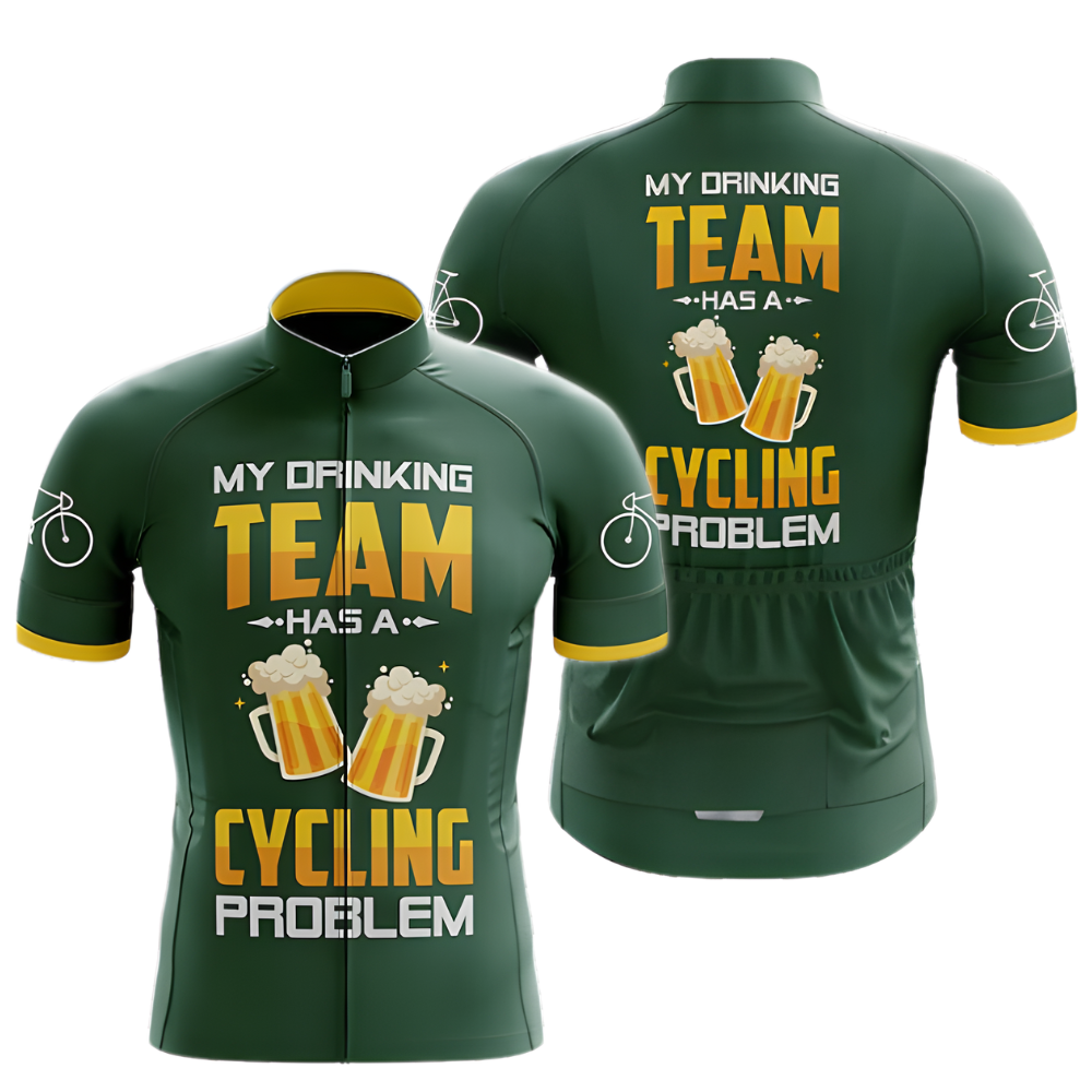 My Drinking Team Has A Cycling Problem Men's Short Sleeve Cycling Jersey, Beer Funny Cyclimg Jersey For Men CE0009