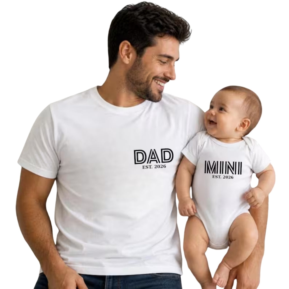 Papa And Mini Custom Matching Family T Shirt For Father Day, Custom Daddy And Me Matching Shirts ET0841