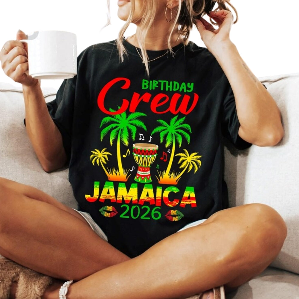 Matching Jamaica Birthday Queen King Family T Shirt, Custom Family Jamaica Vacation Matching Shirts For Birthday ET1133