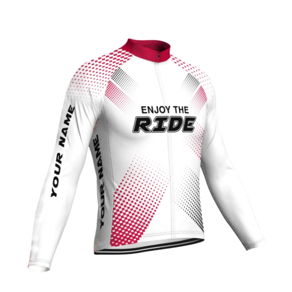 Enjoy The Ride Custom Name Cycling Long Sleeve Jersey For Men, Custom Cycling Jerseys CG0668