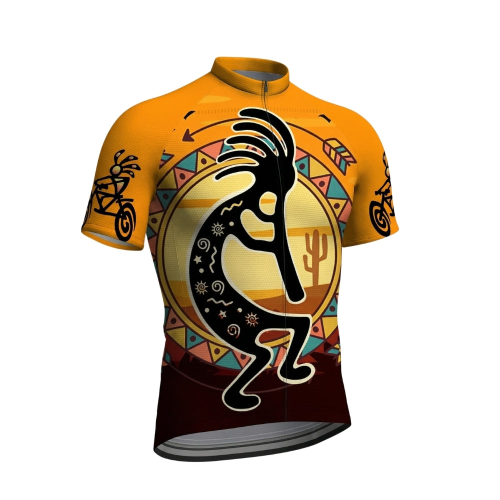 Black And Orange Kokopelli Cycling Jersey Short Sleeve Mens, Kokopelli Cycling Jerseys For Mens CE0054