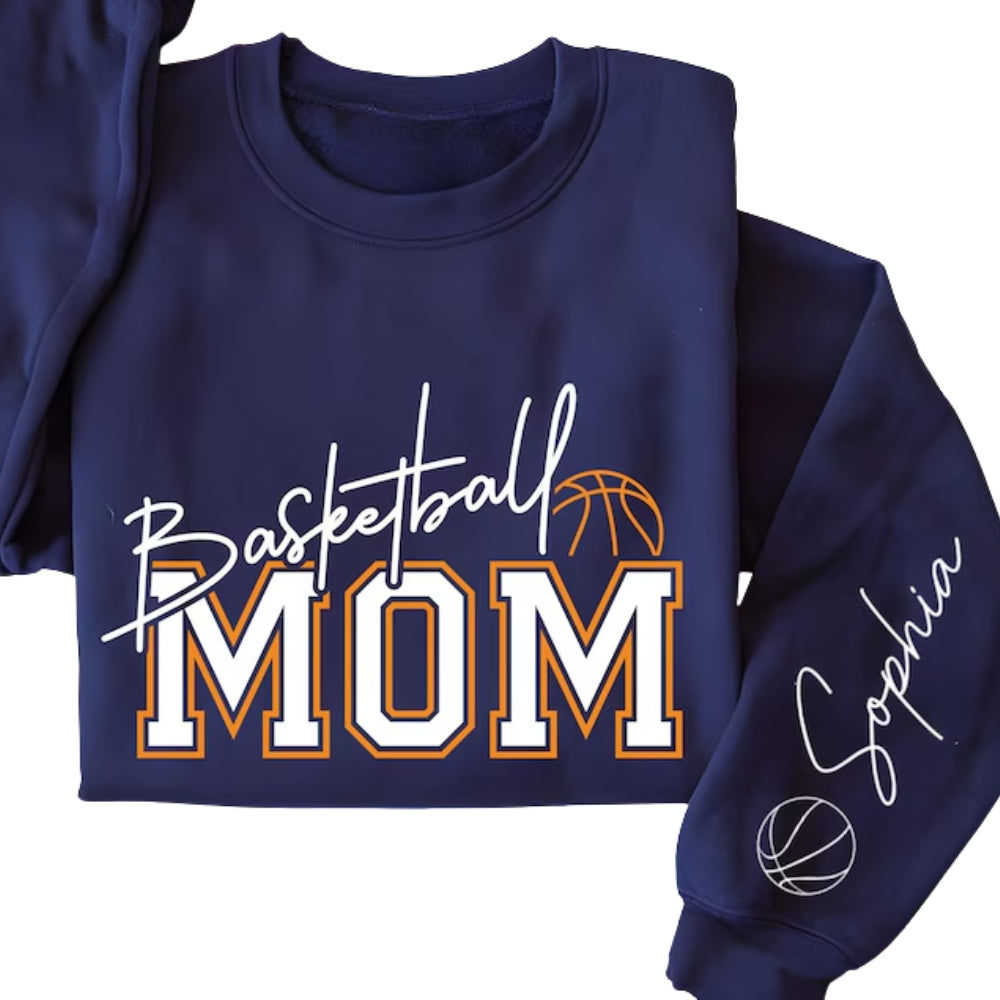 Custom Basketball Mom Sweatshirt, Custom Mom Sweatshirt For Basketball Lover 2D0374