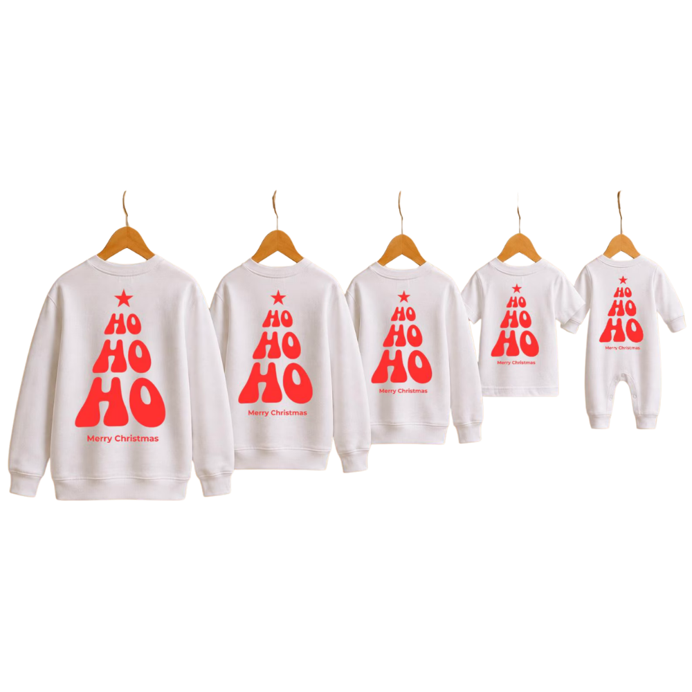 Hohoho Merry Christmas Family Sweatshirt Matching, Funny Christmas Sweatshirt For Family ET1623