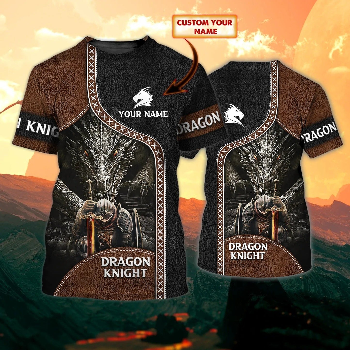 Custom 3D Dragon Knight Templar Shirt, Dragon Warrior Tshirt, Patriotic Warrior Shirts Men TO2636