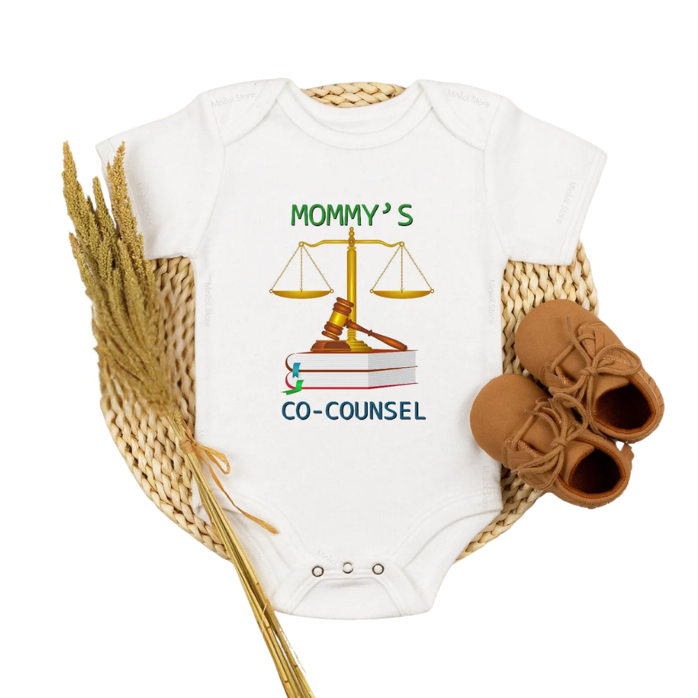 Mommy's Co-Counsel Bodysuit, Funny Lawyer Baby Bodysuit BB0003