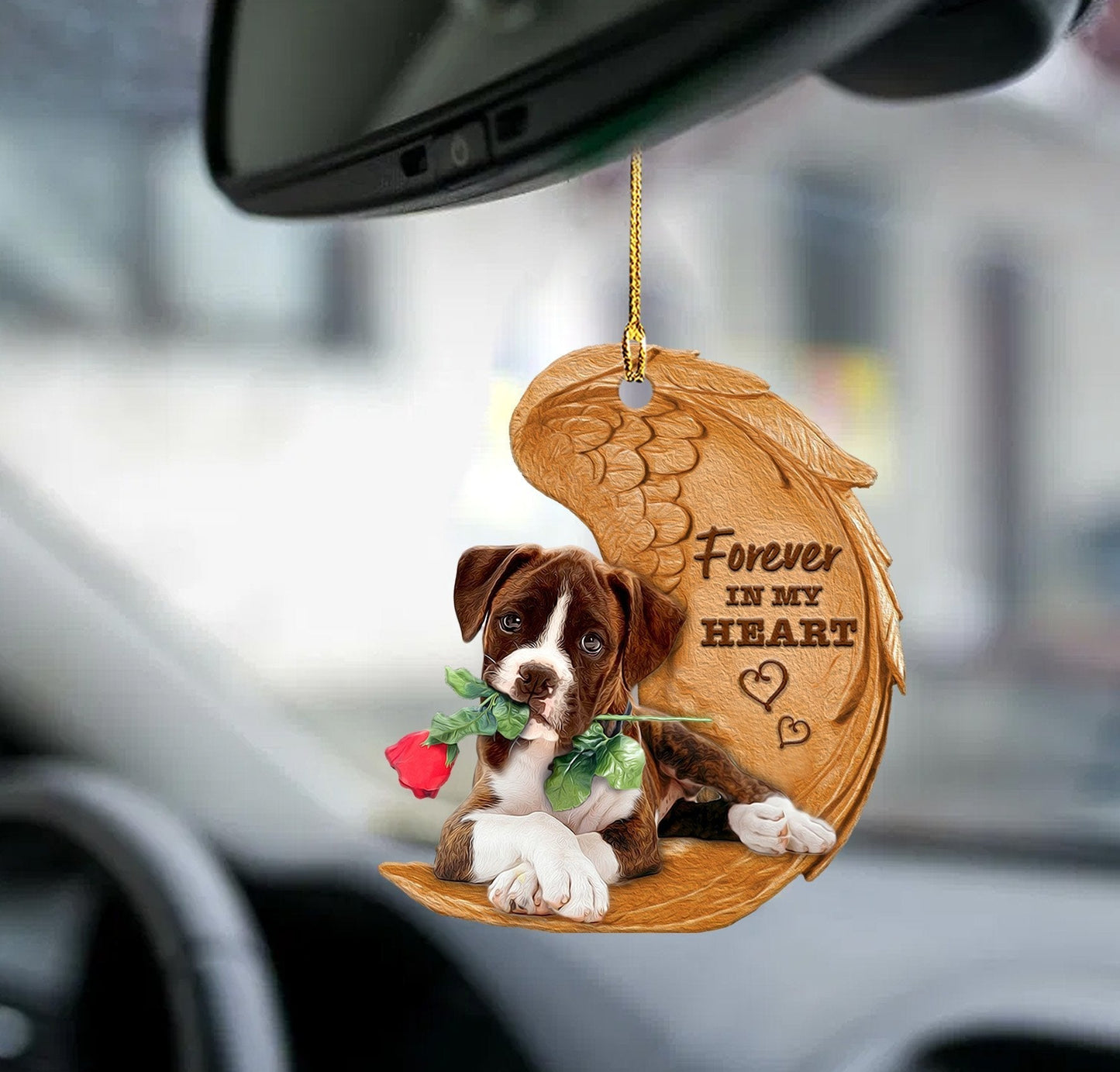 Boxer Puppy Forever In My Heart Hanging Ornament Dog Ornament Lasfour OO0859