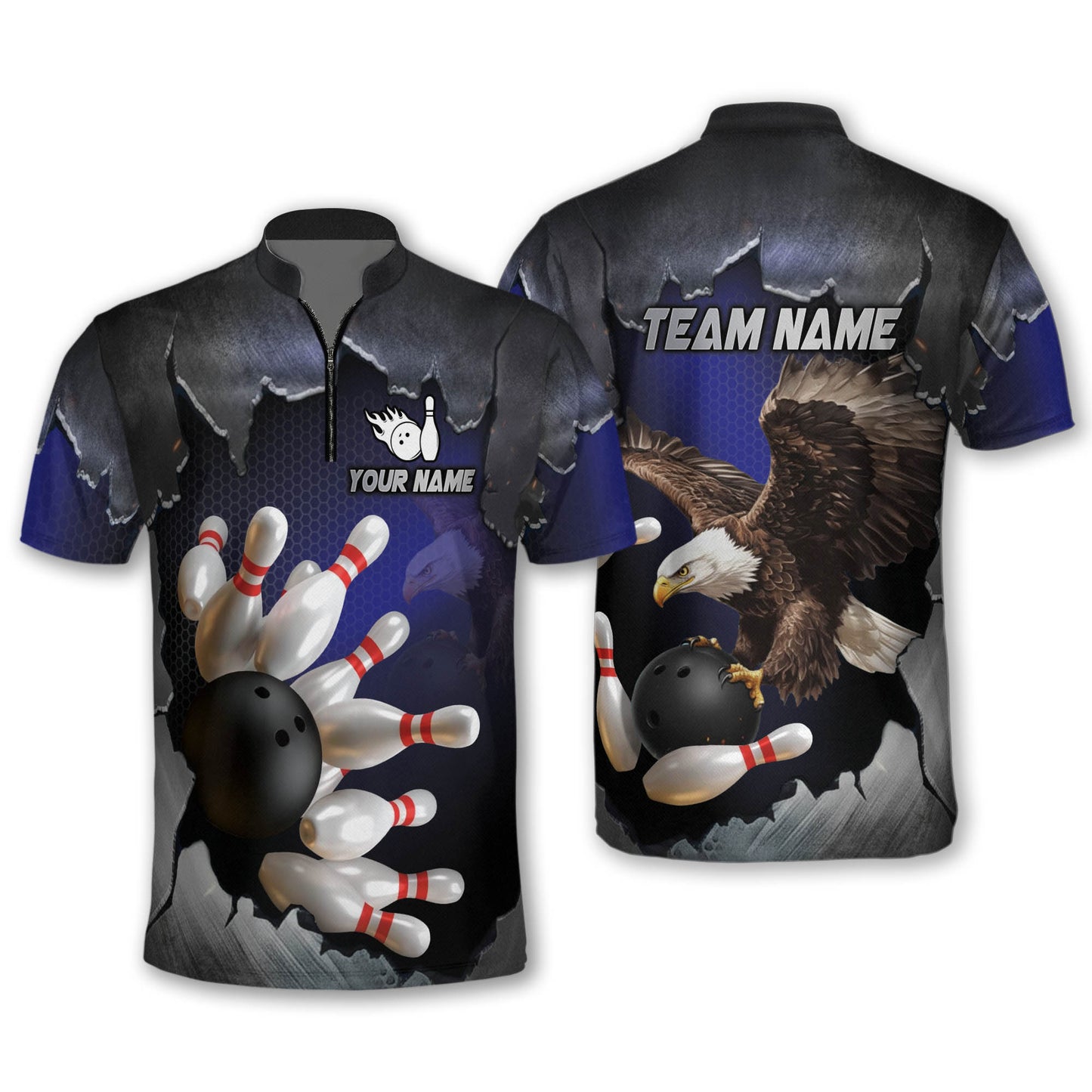 Custom Team Eagles Bowling Jerseys Shirt For Men, Custom Eagles Bowling Shirt BZ0323