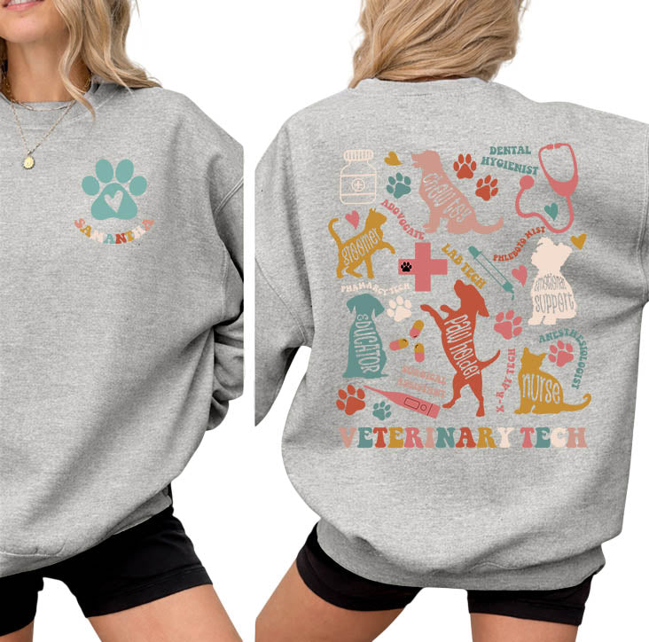 Custom Veterinary Tech Sweatshirt For Women, Custom Vet Assistant Sweatshirt 2D0410