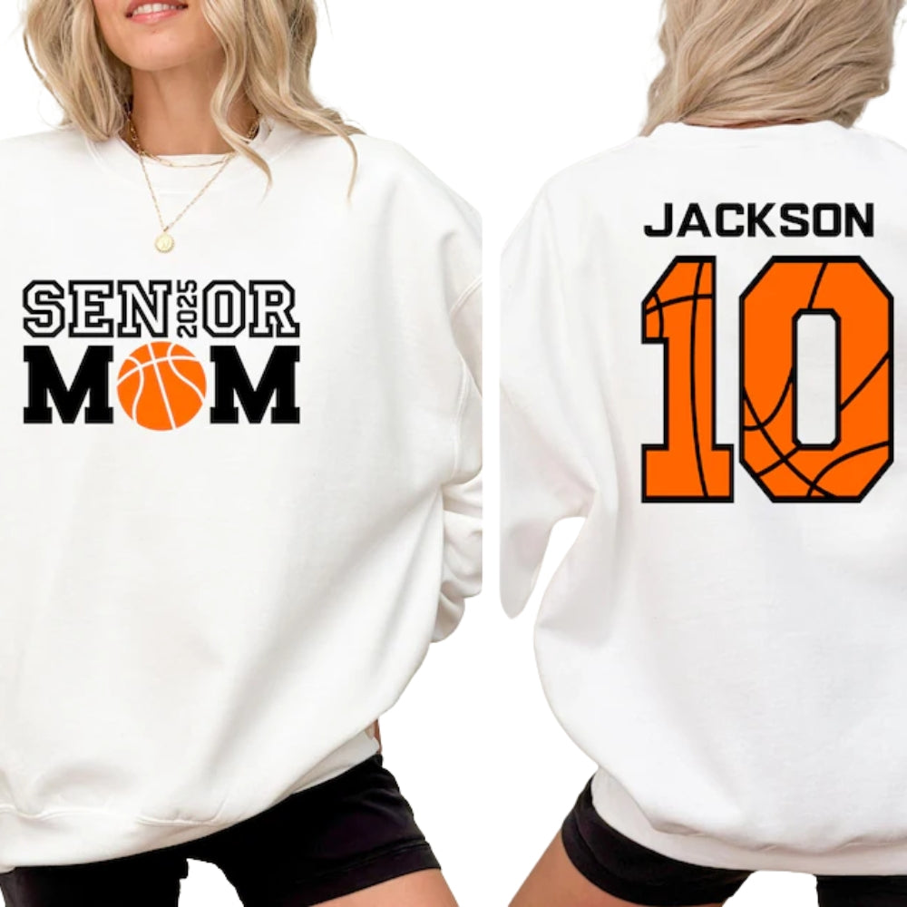 Custom Senior Basketball Mom Sweatshirt, Custom Basketball Sweatshirt 2D0490