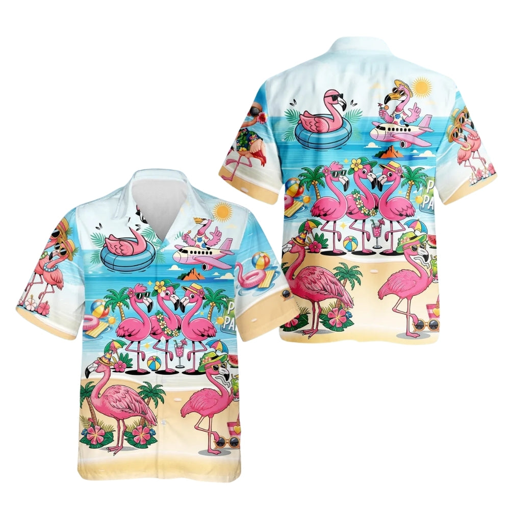 Flamingo Hawaiian Shirt Men And Women, Beach Flamingo Hawaiian Shirts HE0062