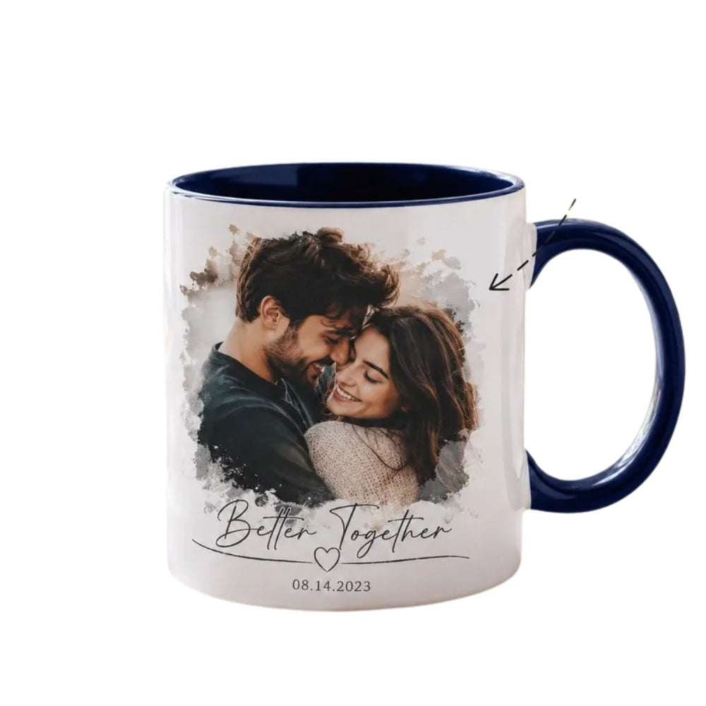 Custom Photo Couple Coffee Mug Better Together, Personalized Anniversary Mug For Couple WD0475