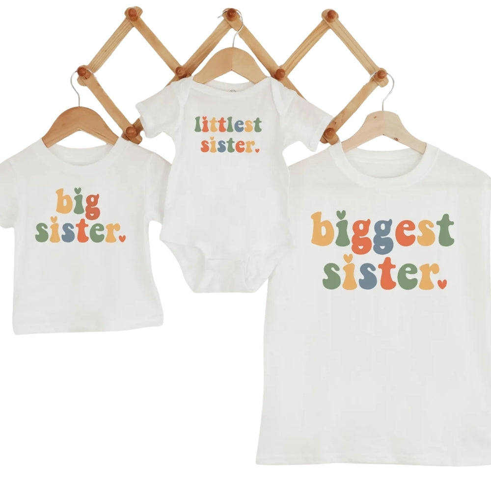 Big Sitter Little Sister Matching Sibling T Shirts, Matching Family Sibling Shirts ET0421