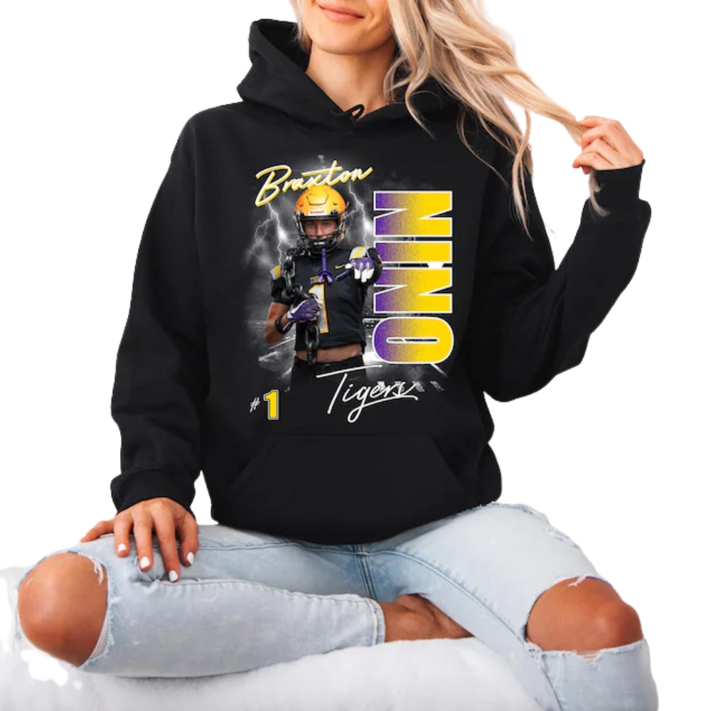 Custom Photo Football Hoodie, Custom Hoodie For Football Lover 2D0378