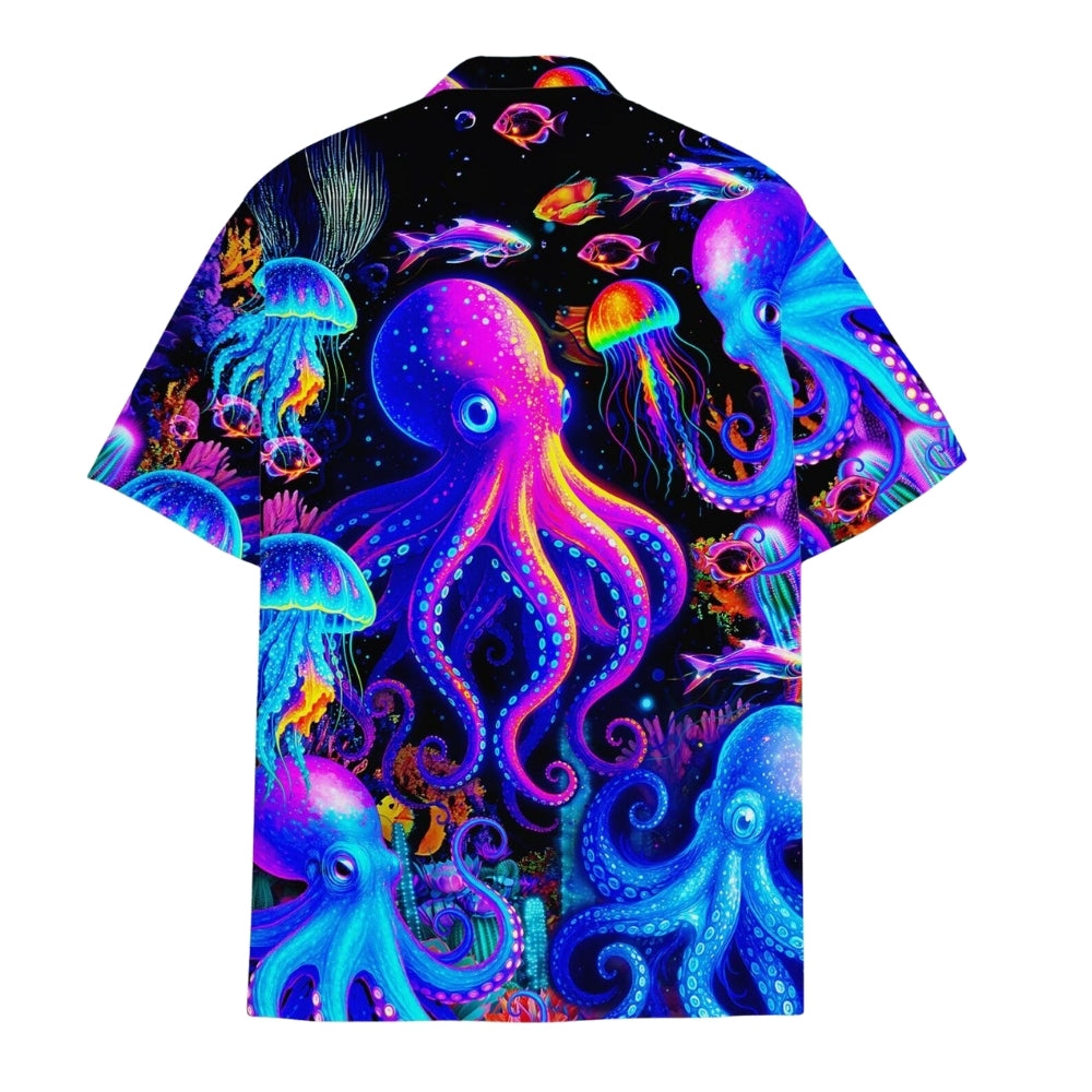 Neon Octopus Hawaiian Shirt Men Women, Octopus Lovers Hawaiian Shirts HE0094