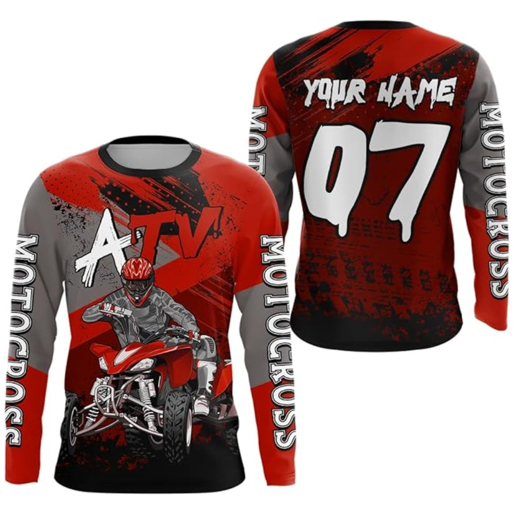 Custom ATV Motocross Jersey Long Sleeve For Men, Personalized ATV Shirts MZ0096