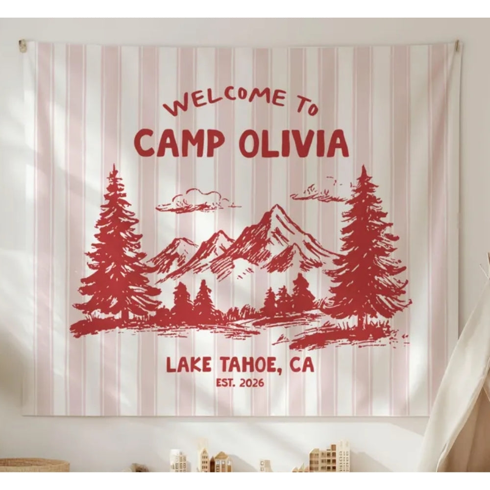Custom Welcome To Camp Bachelorette Banner, Custom Camping Bachelorette Banner WD0428