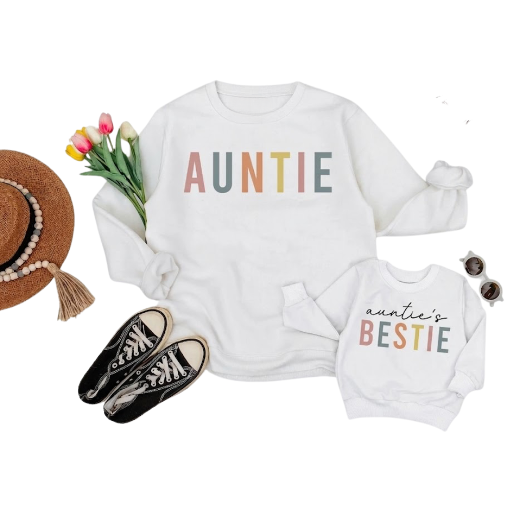 Matching Auntie and Auntie's Bestie Sweatshirt, Aunt And Me Sweatshirt Matching ET1438