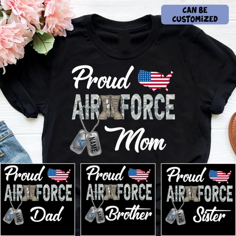 Proud Air Force Personalized Family Graduation Matching T Shirt, Custom Air Force Family Shirts ET1004