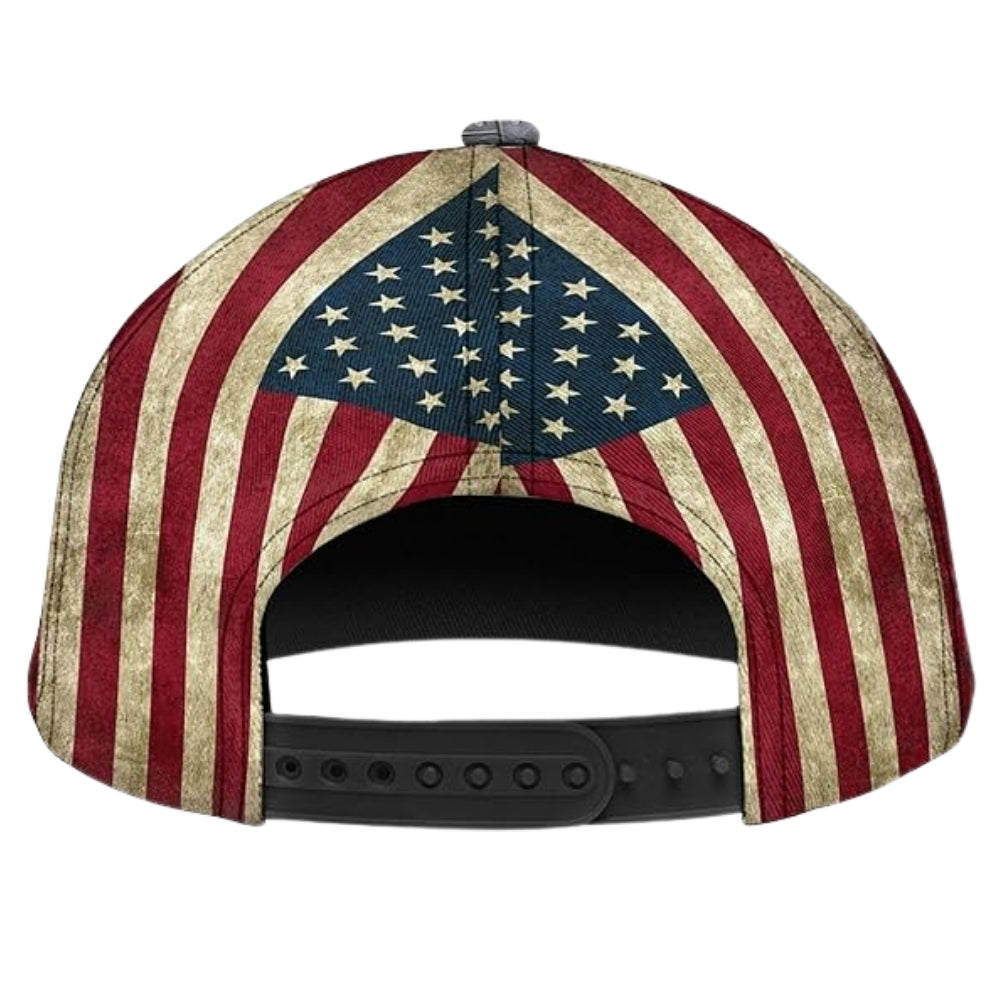 Custom Bull Riding American Flag Baseball Cap, Custom Bull Riding 3D Printed Caps CP0195