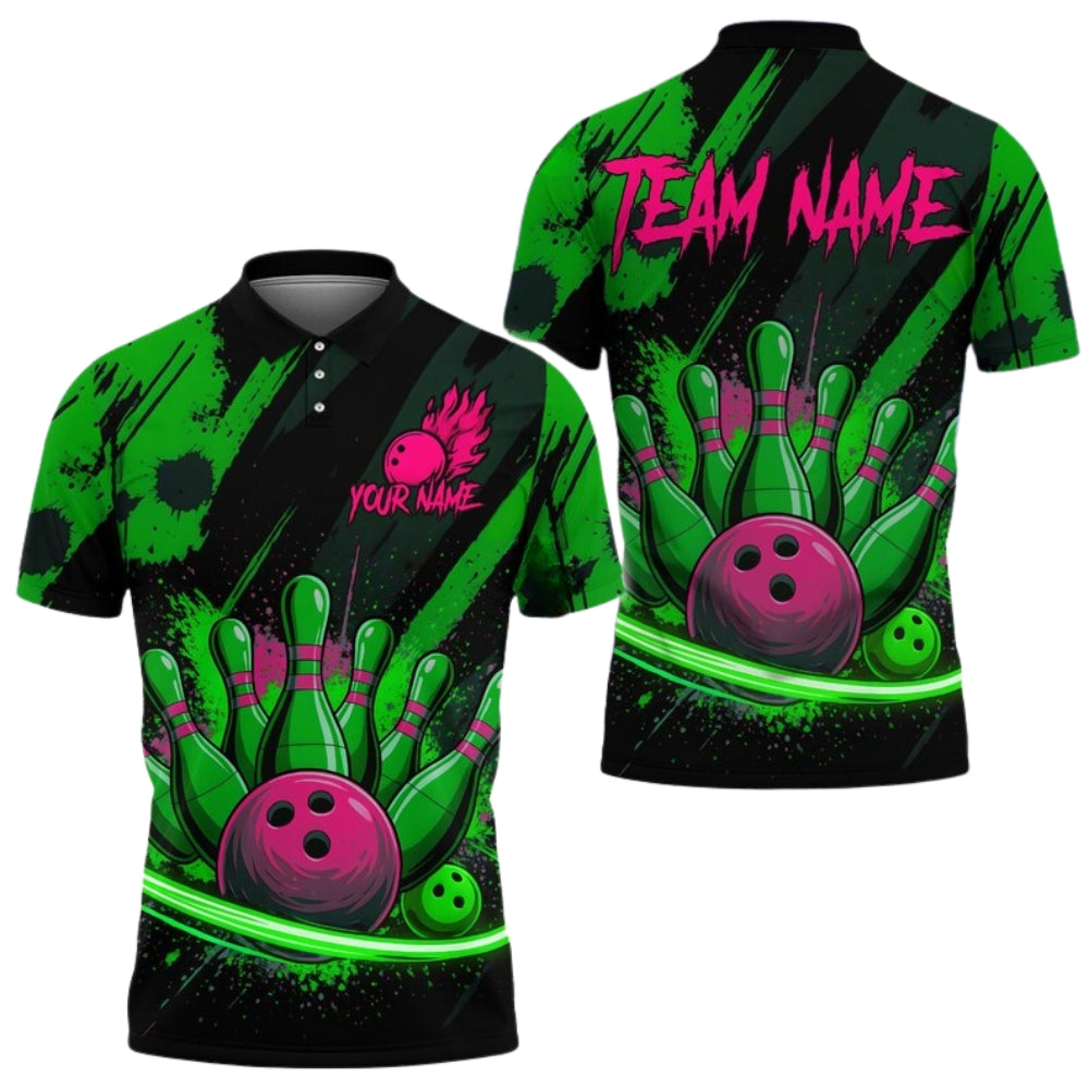 Custom Team Purple Bowling Polo Shirt For Mens, Custom Bowling Shirts BE0142