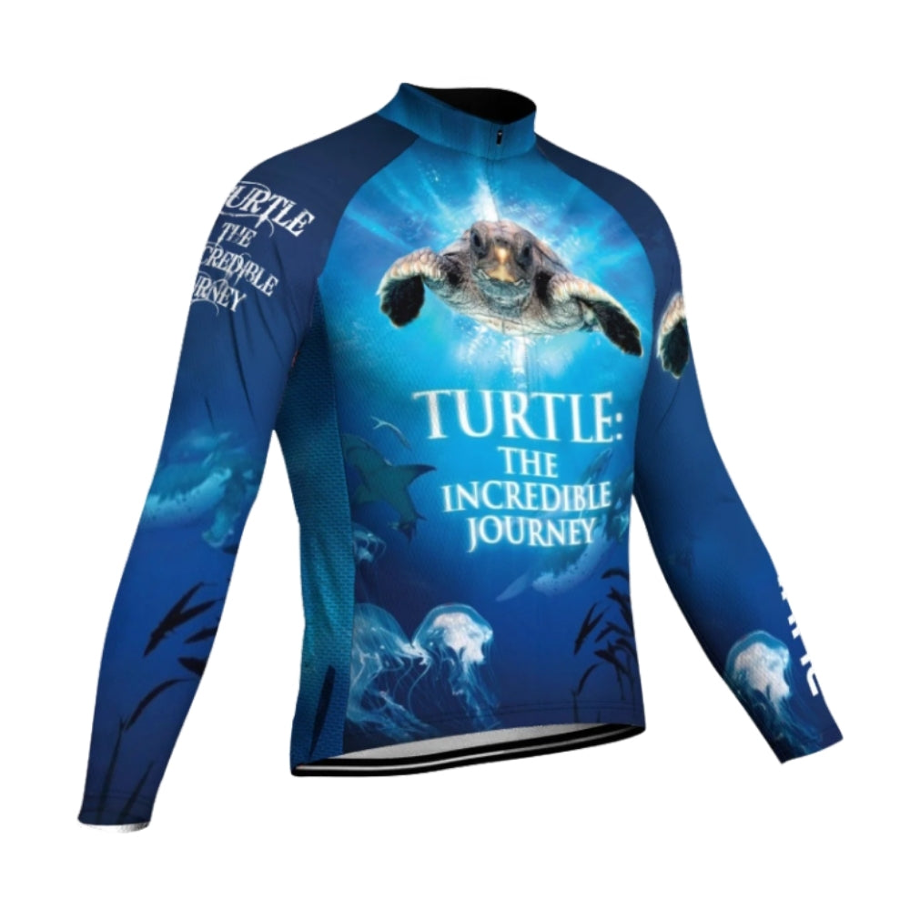Turtle The Incredible Journey Custom Name Long Sleeve Cycling Jersey For Men, Custom Turtle Cycling Jerseys CG0681