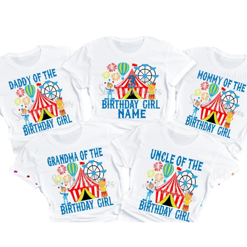 Custom Circus Birthday Matching Family T Shirt, Custom Birthday Circus Family Shirts ET1138