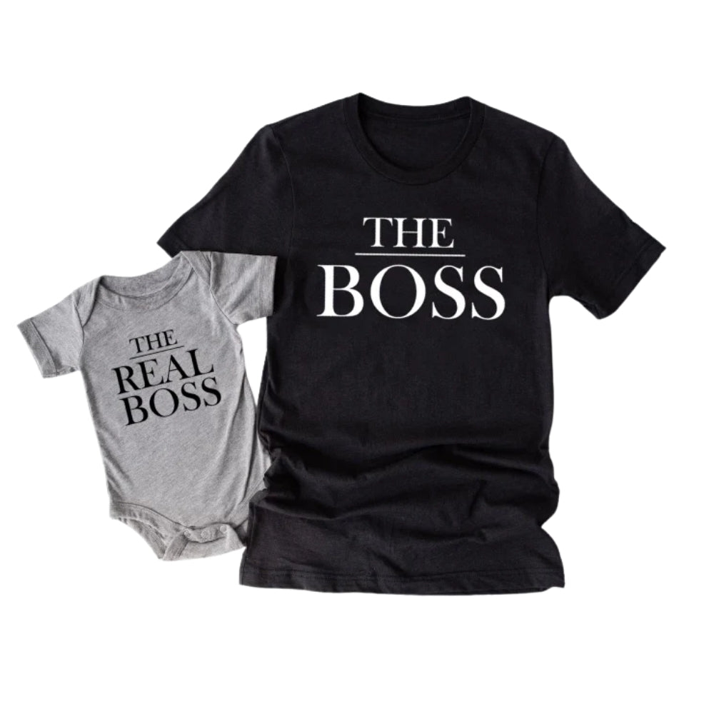 The Boss The Real Boss Matching Dad And Son T Shirt, Father's Day Matching Shirts For Family ET0561