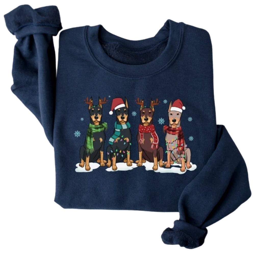 Doberman Christmas Sweatshirt, Christmas Dog Sweatshirt 2D0614