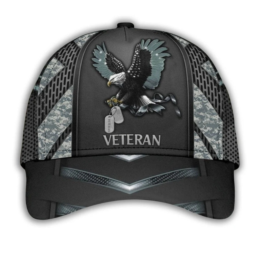 Eagle Camo Veteran 3D Baseball Cap, US Army Veteran Hats Caps CP0122